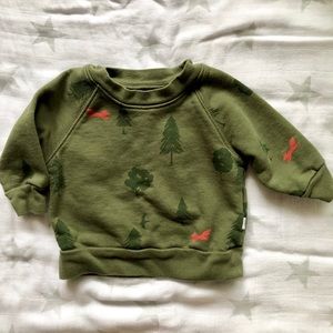 Oliver & Rain 3 mos woodland green sweatshirt